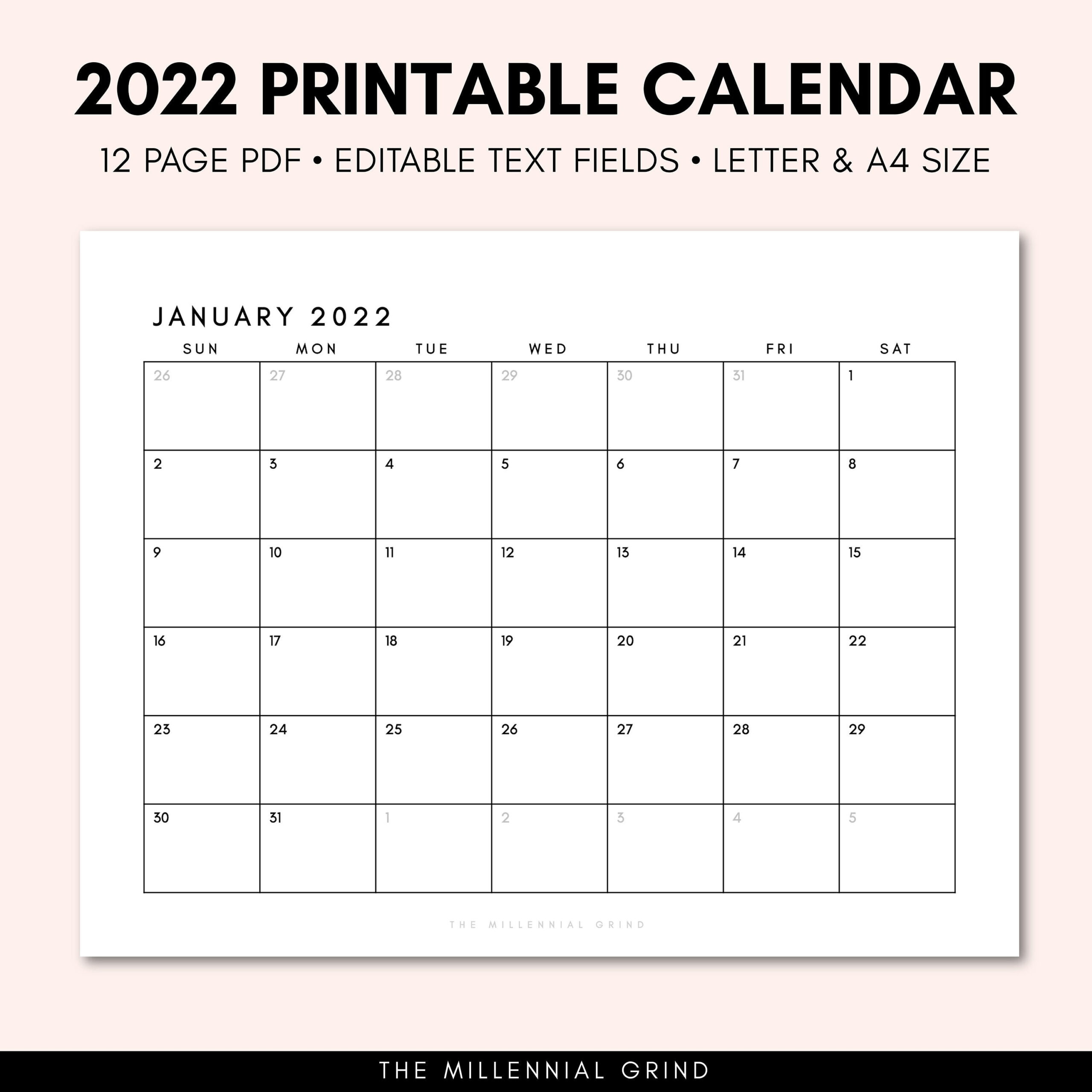 10 Calendar Printable 10 Calendar Template 10 – Etsy
