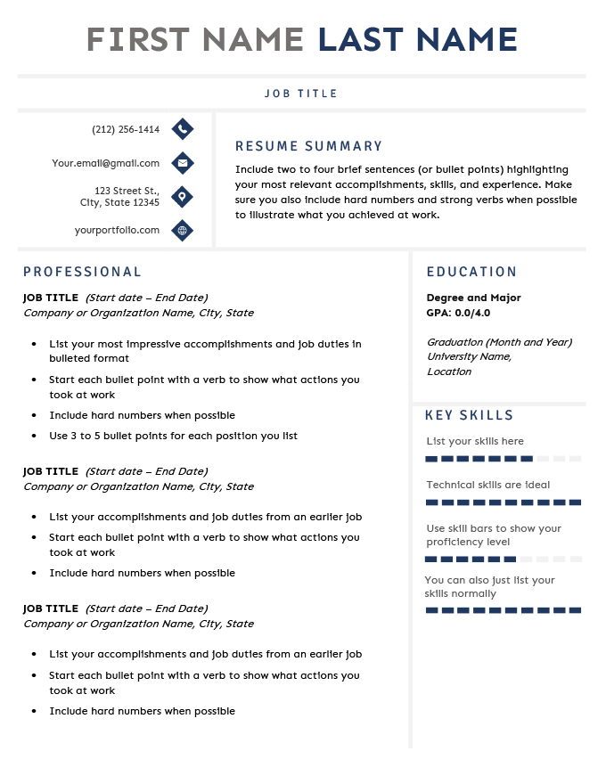 10+ Downloadable Blank Resume Templates For Free Blank Cv Template Download