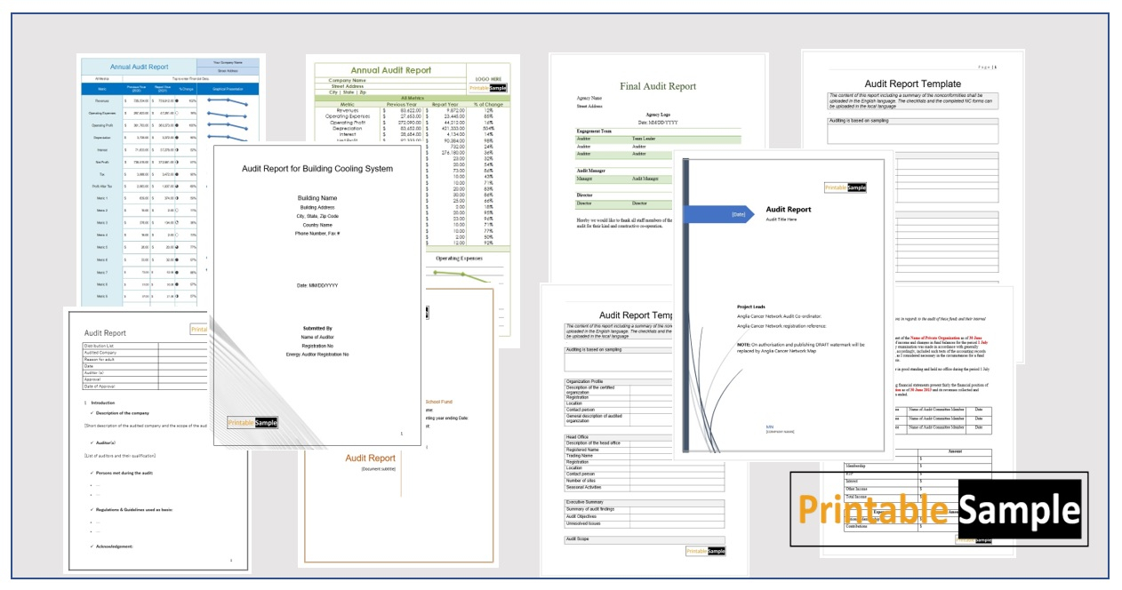 10 Free Annual Audit Report Templates – Printable Samples Pertaining To Template For Audit Report