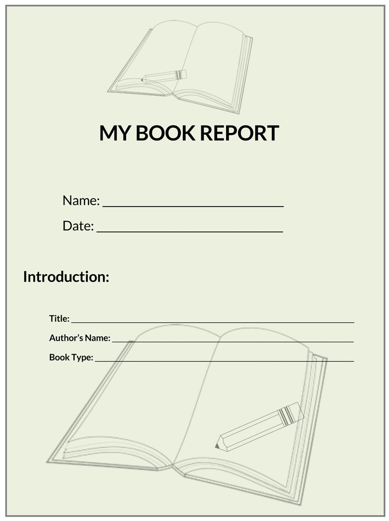 10 Free Book Report Templates  How to Outline (Format)