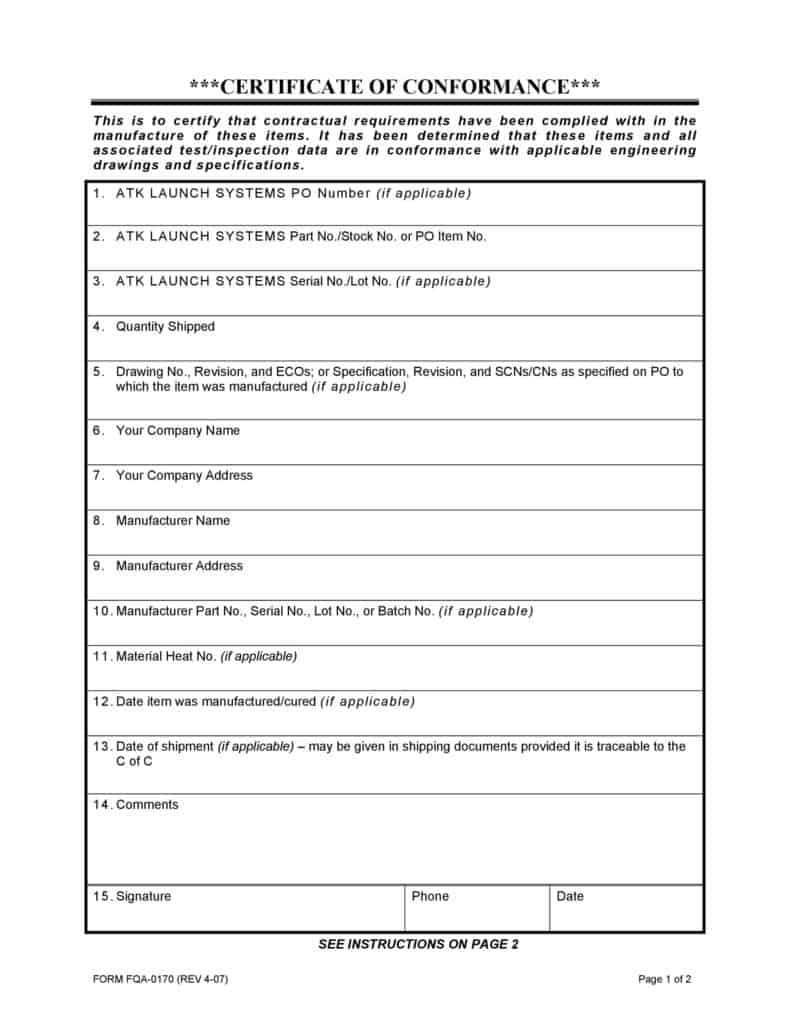 10+ Free Certificate Of Compliance Templates - Word Excel Formats