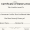 ?10+ Free Certificate Of Destruction Sample Templates? Intended For Free Certificate Of Destruction Template