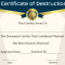 ?10+ Free Certificate Of Destruction Sample Templates? Pertaining To Free Certificate Of Destruction Template
