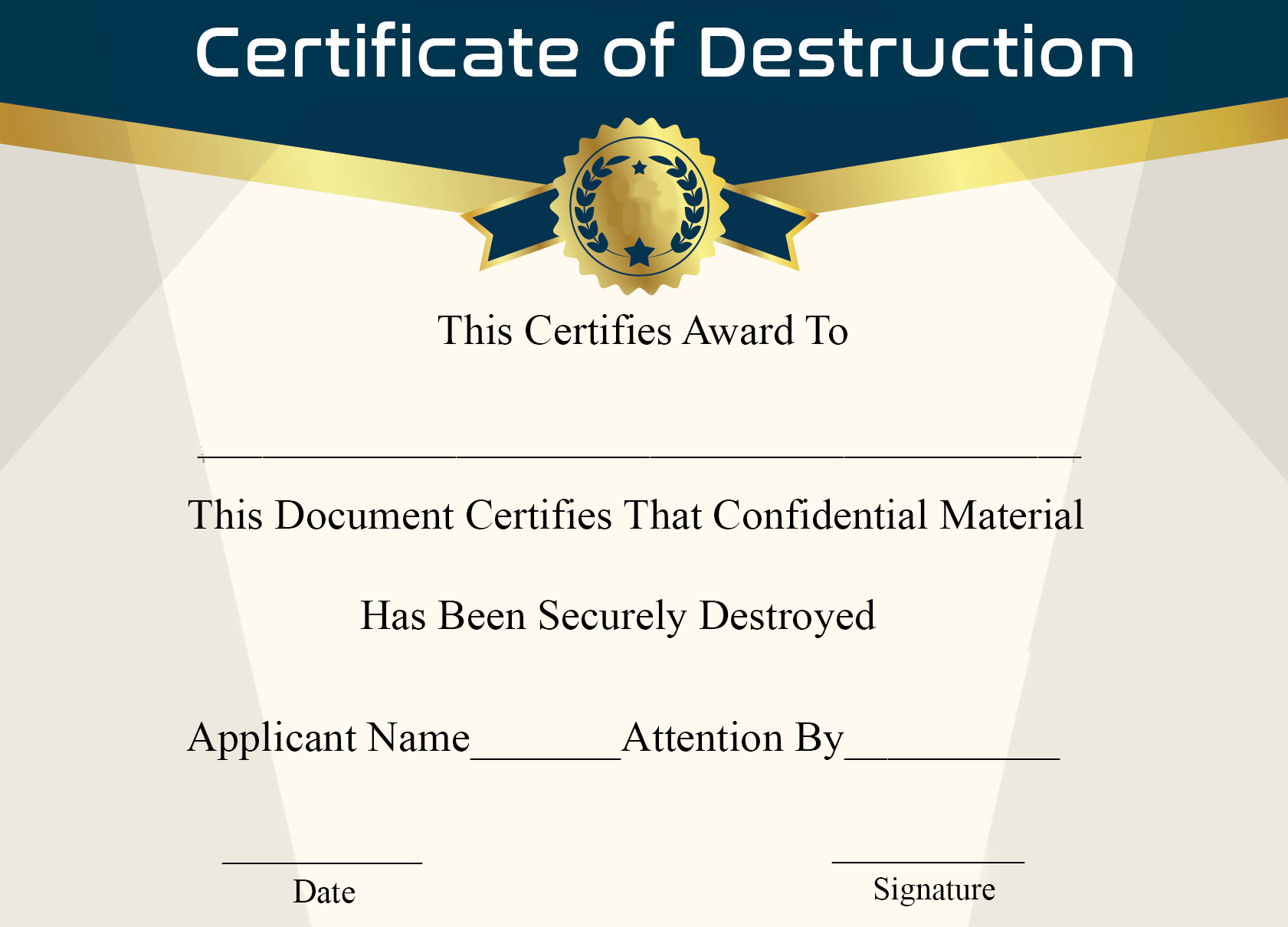 ?10+ Free Certificate of Destruction Sample Templates?