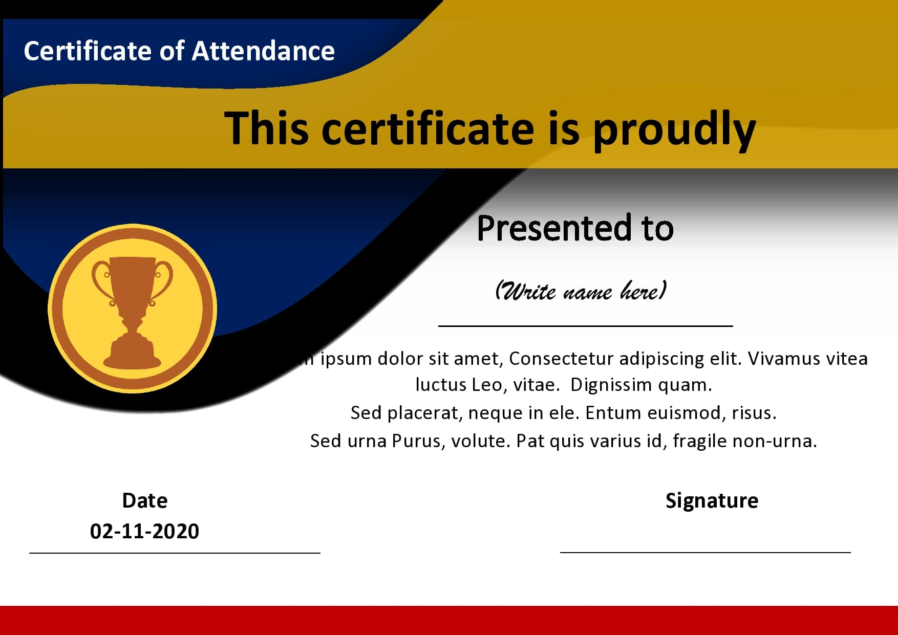 10 Free Certificates of Attendance Templates (Word) Intended For Perfect Attendance Certificate Template