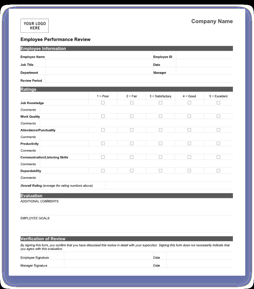 10+ free employee performance review templates - Word, PDF  In Annual Review Report Template
