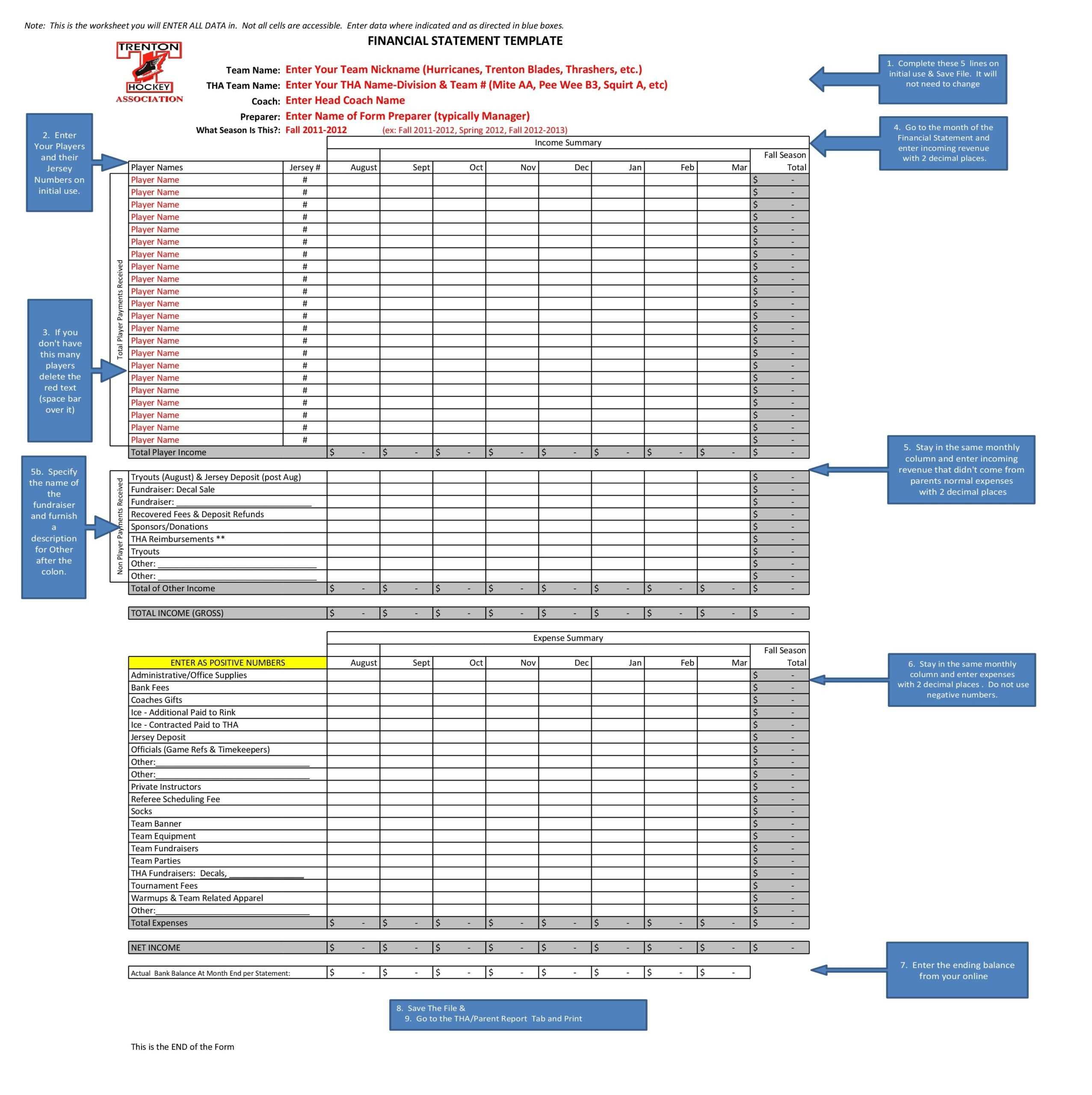 10 Free Financial Statement Templates (Excel) - TemplateArchive In Financial Reporting Templates In Excel