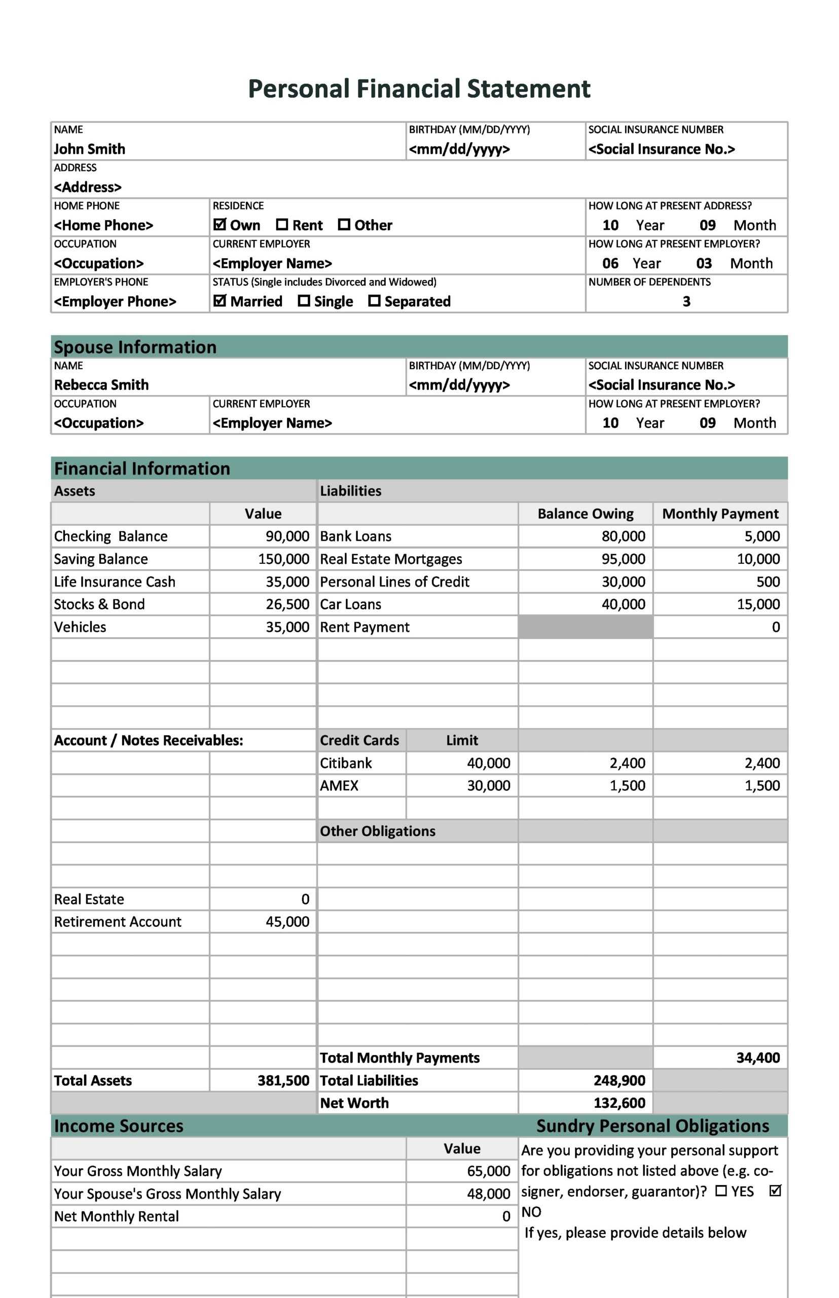 10 Free Financial Statement Templates (Excel) - TemplateArchive