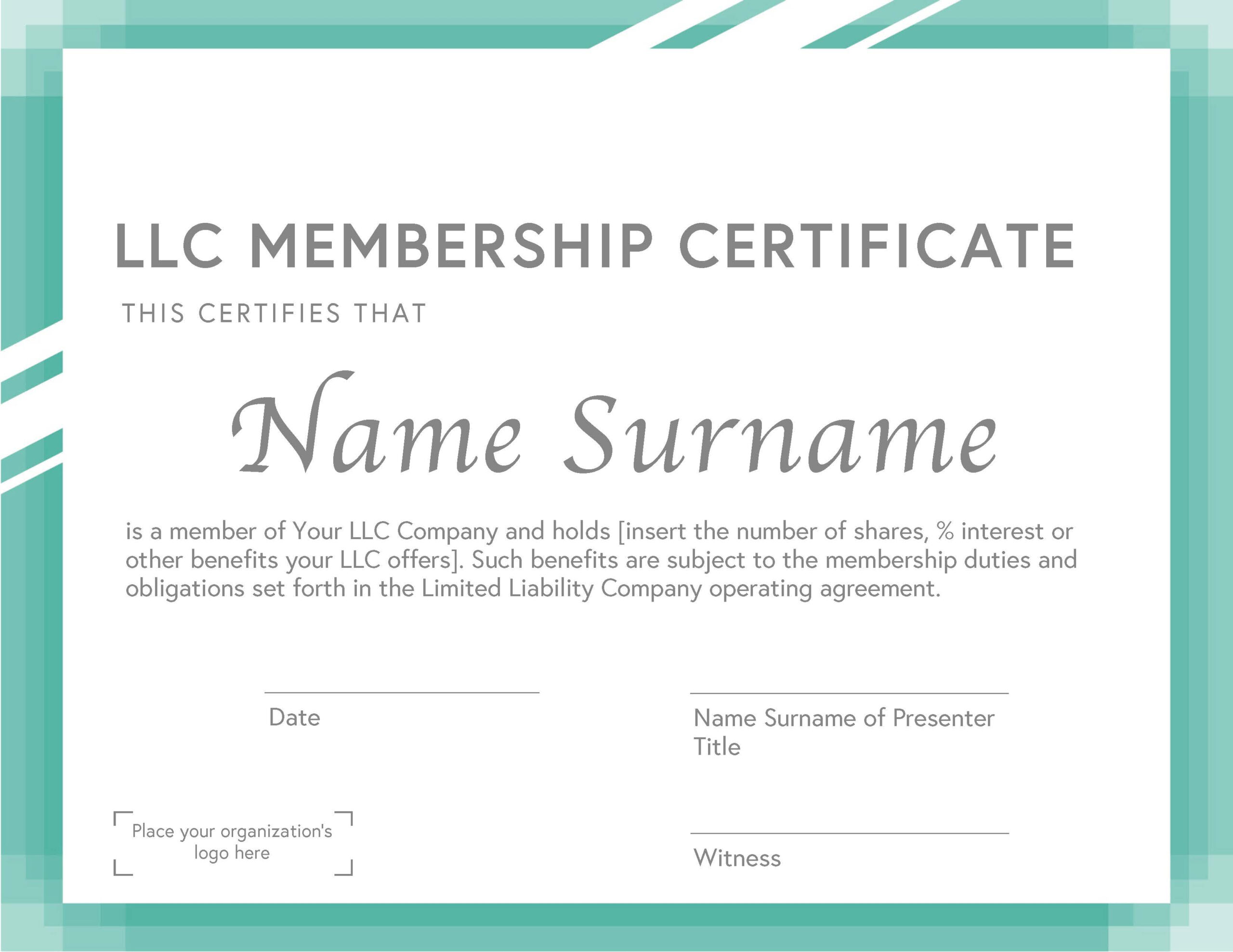 10 Free Membership Certificate Templates for Any Occasion Throughout Llc Membership Certificate Template Word