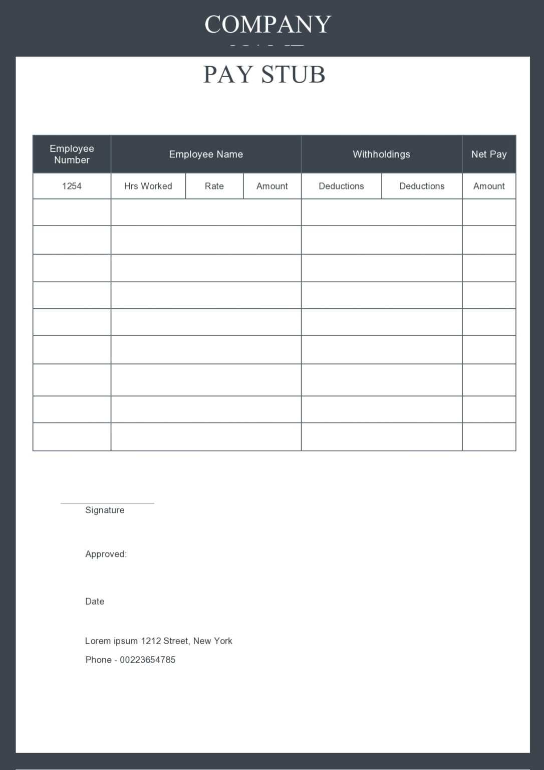 10 Free Pay Stub Templates [Excel, Word] – PrintableTemplates Within
