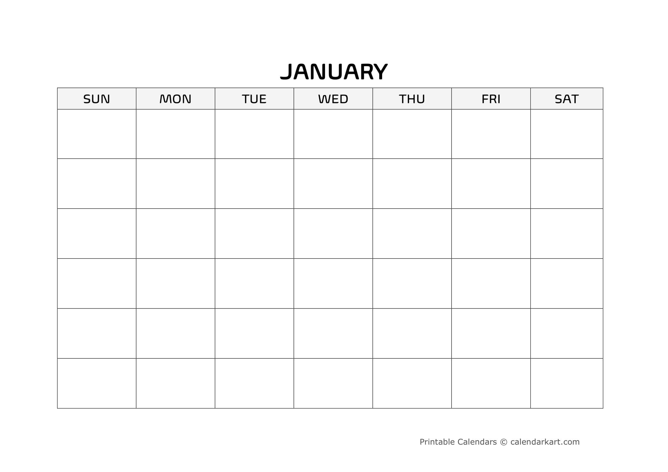 10+ Free Printable Blank Calendar Templates (Undated) – In Full Page Blank Calendar Template