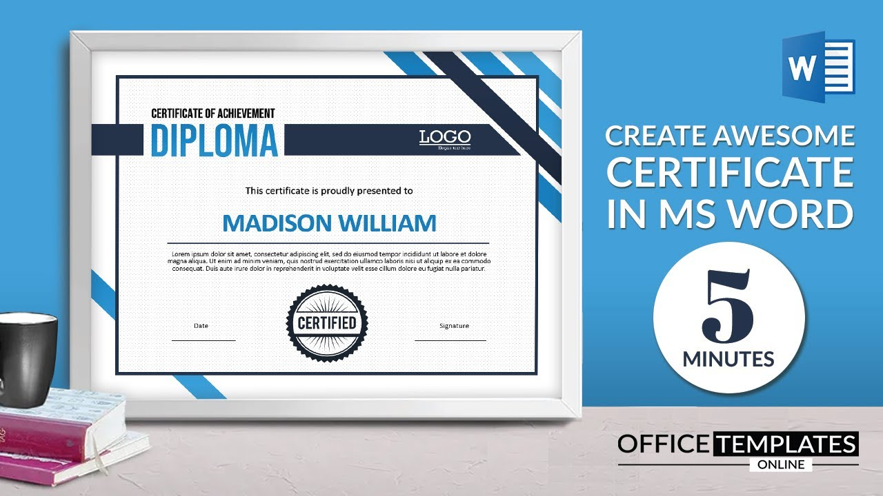 10+ Free Printable Certificate Templates for MS Word In Microsoft Office Certificate Templates Free