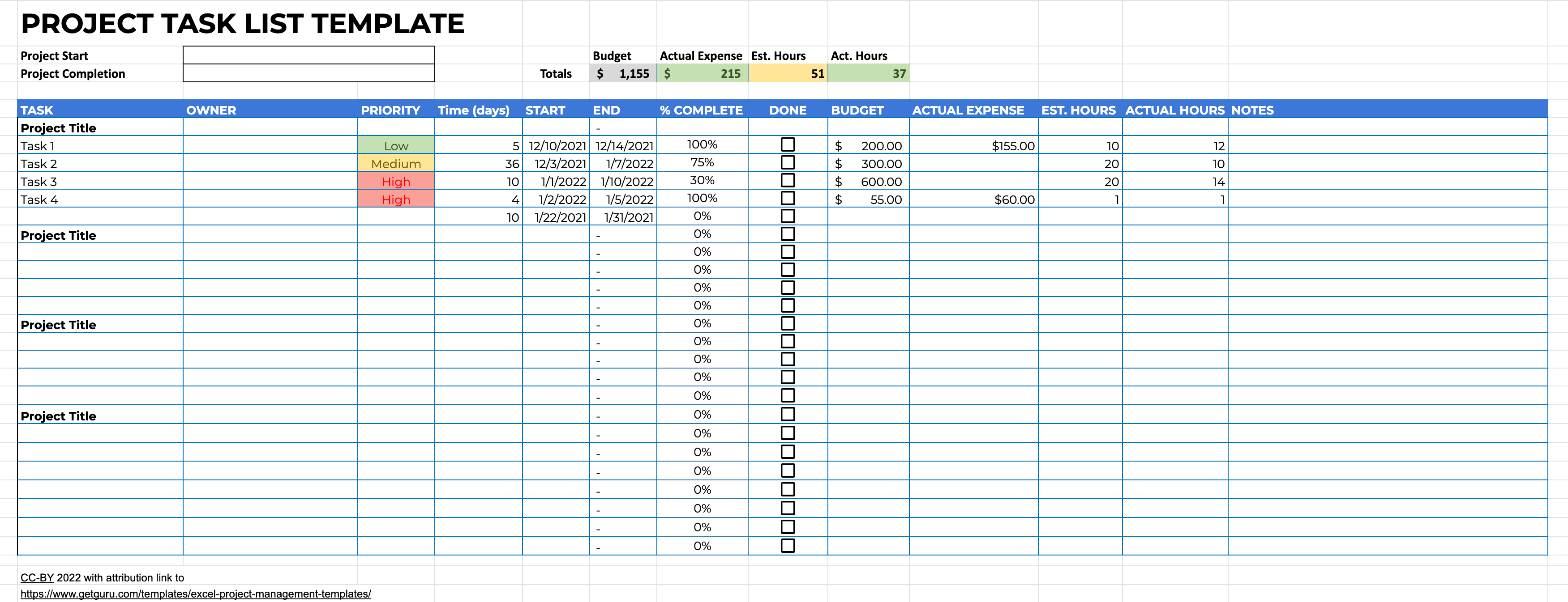 10 Free Project Management Excel Templates & Examples  Guru With Regard To Project Status Report Template Excel Download Filetype Xls