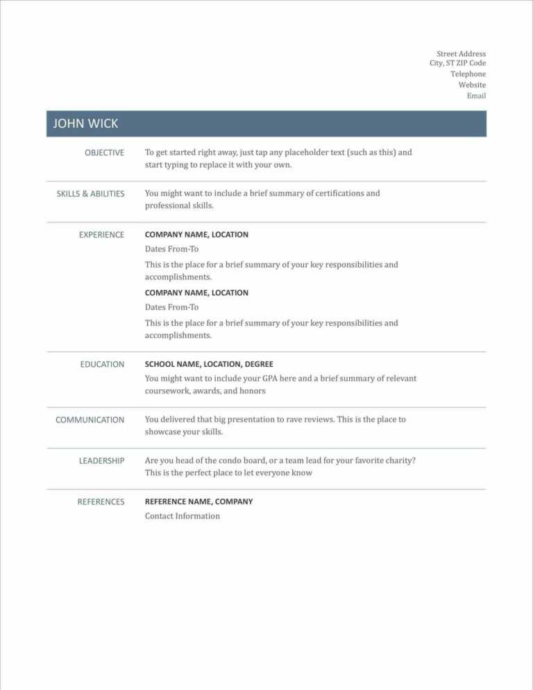 10 Free Resume Templates To Download (Word, PDF & More) In Blank Resume ...