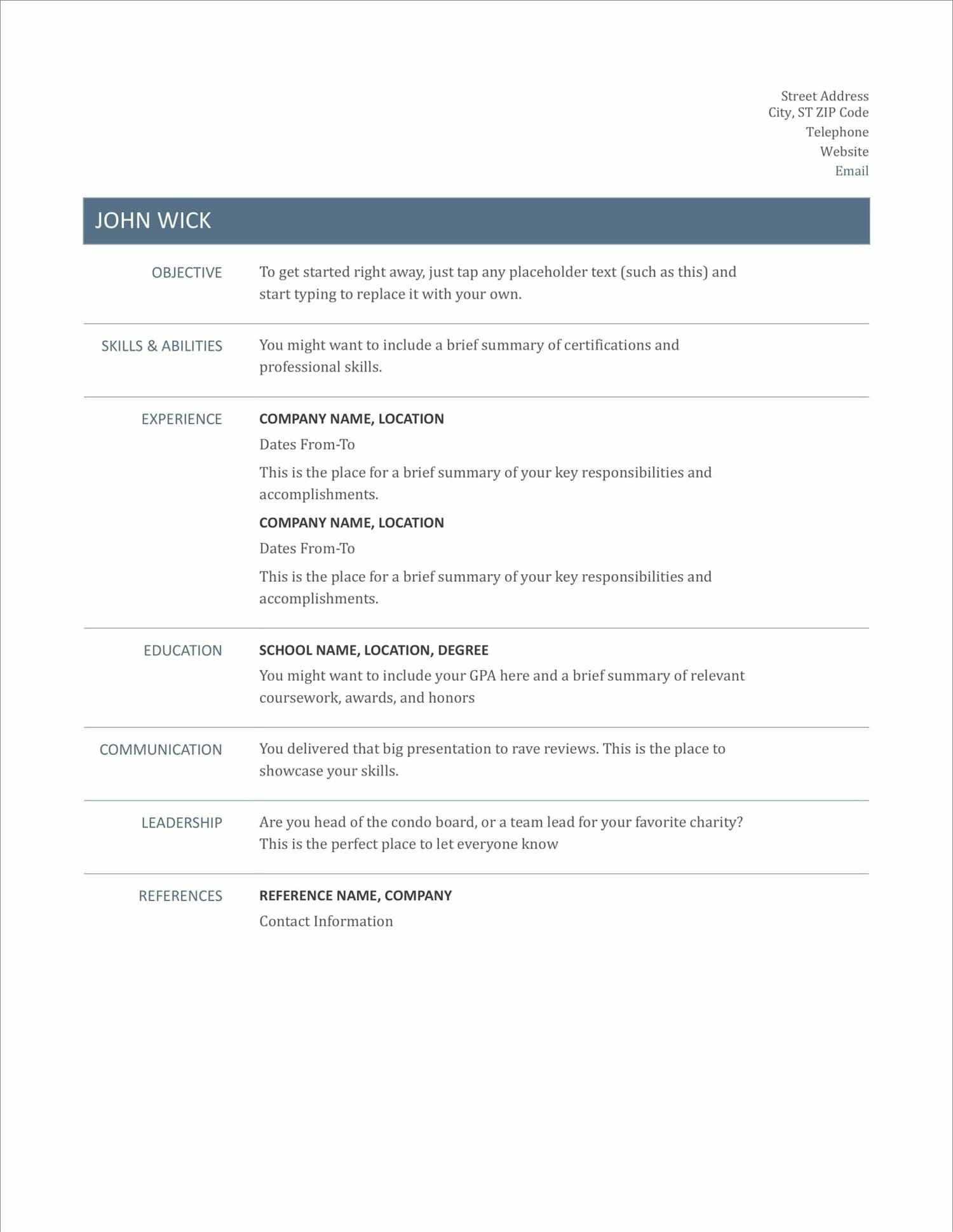 10 Free Resume Templates To Download (Word, PDF & More) Intended For Free Blank Resume Templates For Microsoft Word