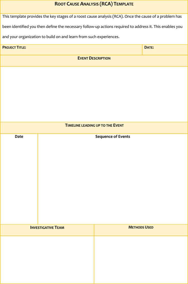 10+ Free Root Cause Analysis Templates (Word, Excel, PPT, PDF) Throughout Failure Analysis Report Template