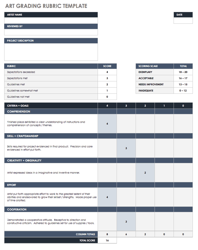 10 Free Rubric Templates  Smartsheet For Blank Rubric Template