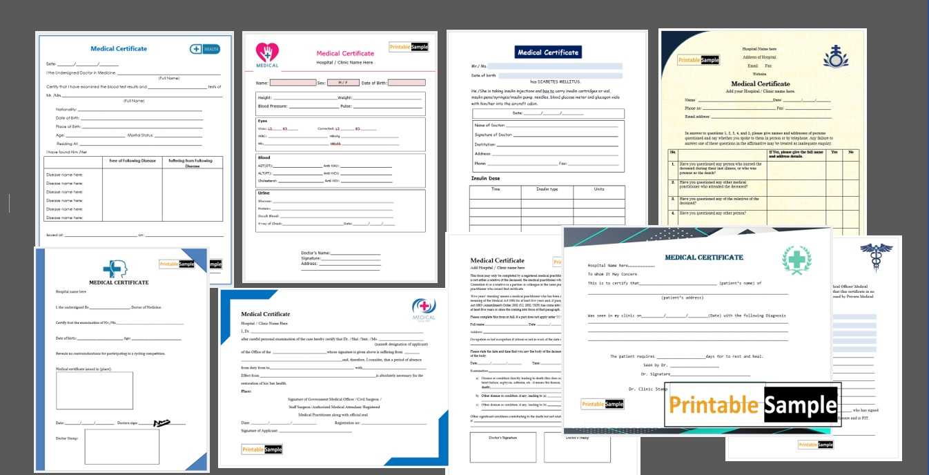 10 Free Sample Medical Certificate Templates - Printable Samples Intended For Medical Report Template Free Downloads