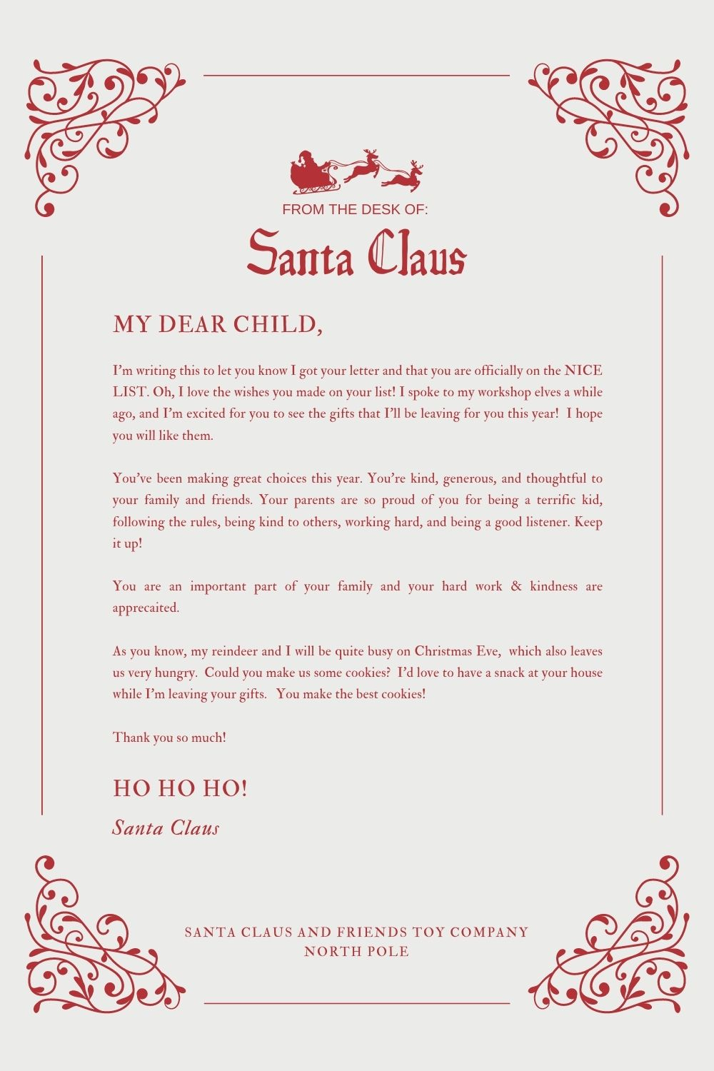 10+ Free Santa Letter Templates To Print & Use (right Now!) For Blank Letter From Santa Template