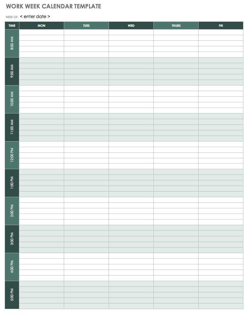 10 Free Weekly Calendar Templates  Smartsheet Pertaining To Blank Monthly Work Schedule Template