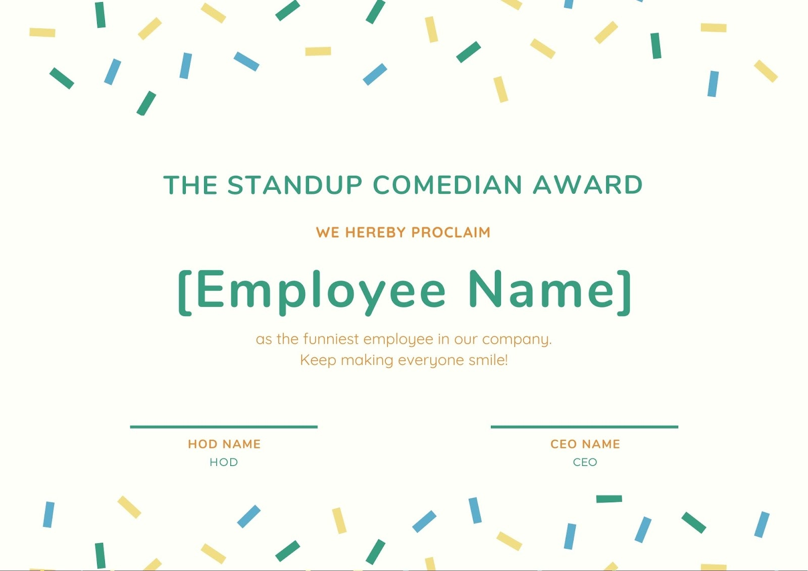 10 Fun Employee Award Ideas for 10 - Springworks Blog With Regard To Funny Certificates For Employees Templates