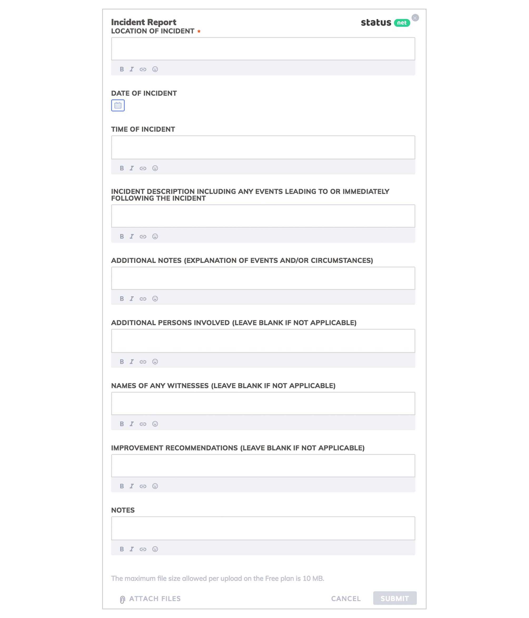 10 Key Elements Of A Near Miss Report [Free Form Templates] Inside Near Miss Incident Report Template