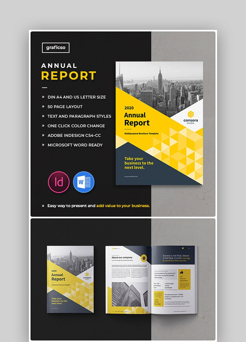 10 kostenlose Vorlagen für jährliche Unternehmensberichte für MS  Within Annual Report Template Word