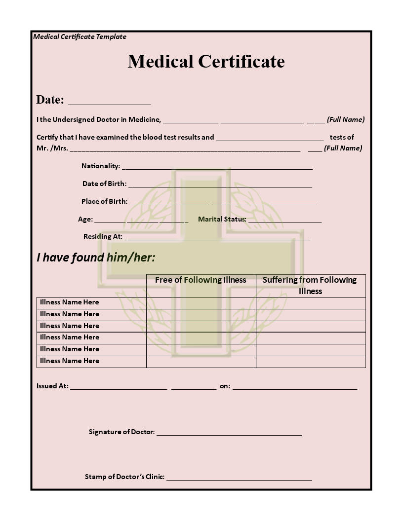 10+ Medical Certificate Templates For Sick Leave – PDF, Docs, Word  In Fake Medical Certificate Template Download