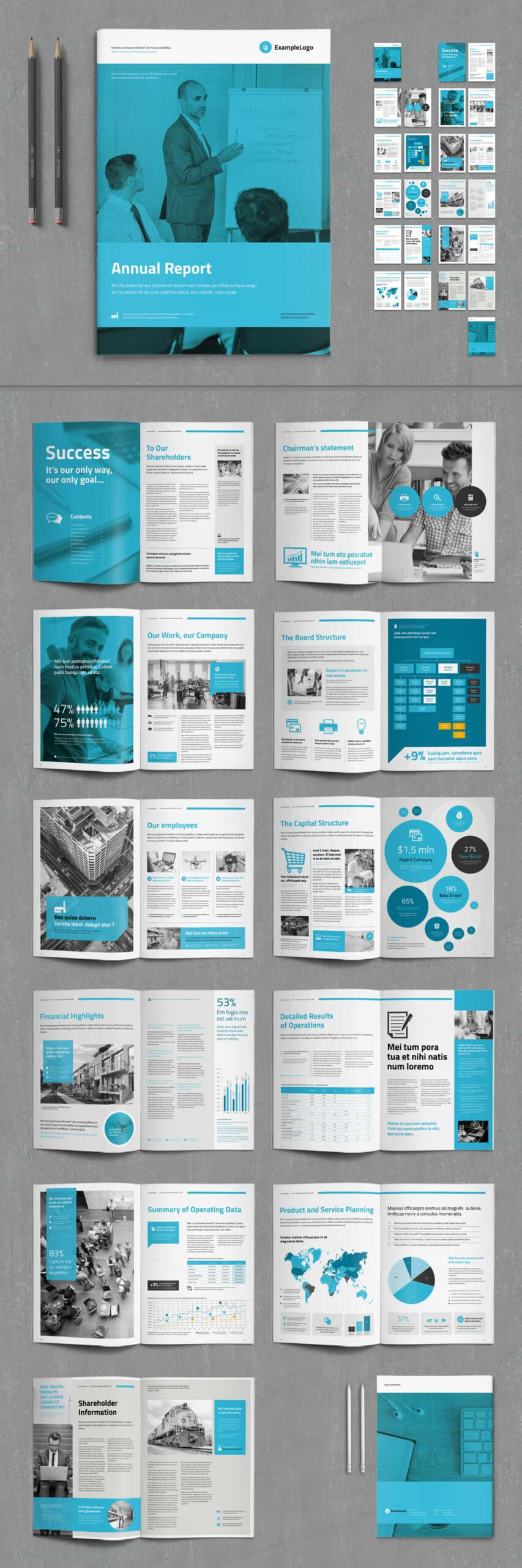10 Modern Annual Report Design Templates [Free And Paid]  Redokun  For Chairman’s Annual Report Template