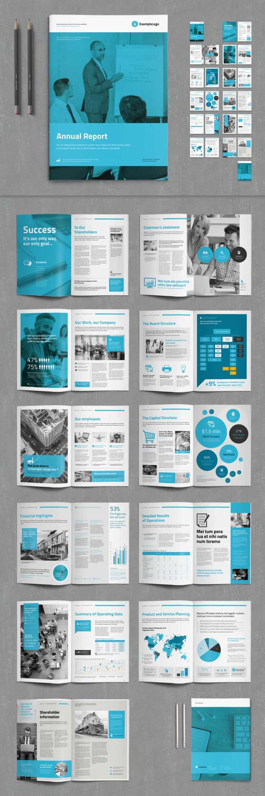 10 Modern Annual Report Design Templates [Free And Paid]  Redokun  For Chairman’s Annual Report Template