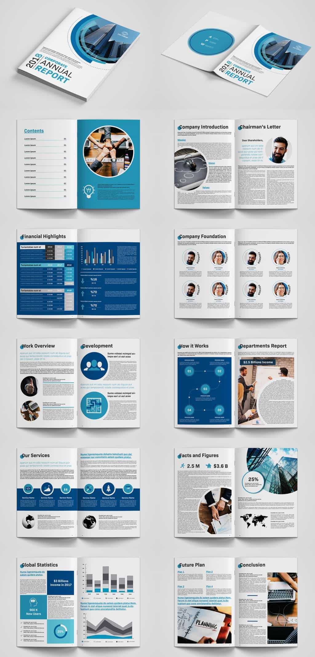 10 Modern Annual Report Design Templates [Free And Paid]  Redokun  Inside Chairman’s Annual Report Template