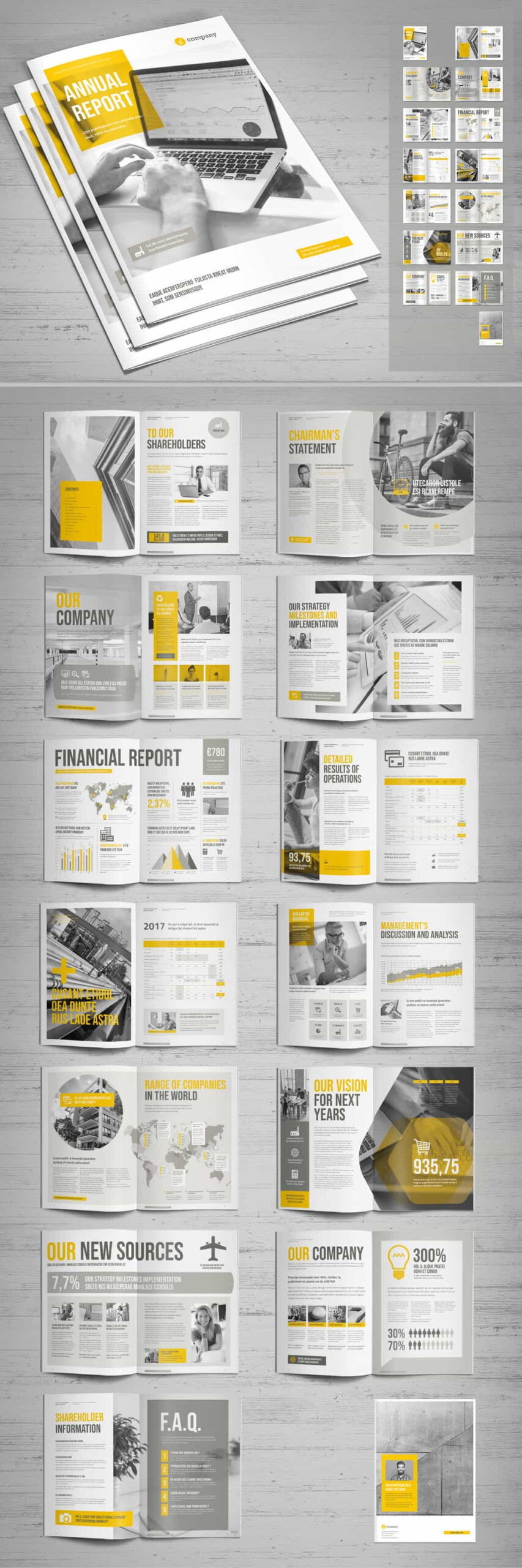 10 Modern Annual Report Design Templates [Free And Paid]  Redokun  Throughout Chairman’s Annual Report Template