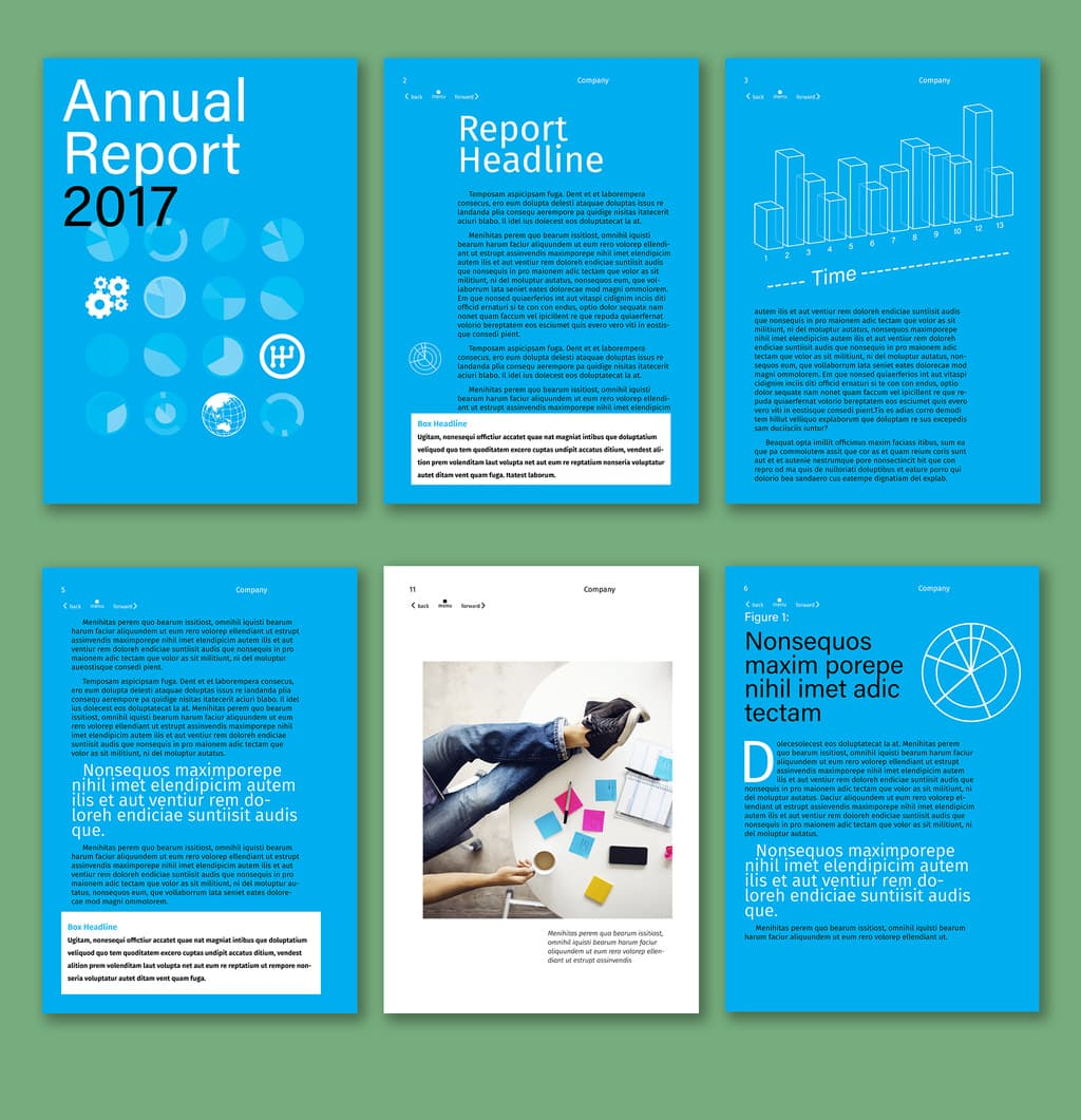 10 Modern Annual Report Design Templates [Free and Paid]  Redokun  With Regard To Free Indesign Report Templates