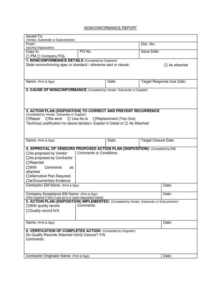 10-Nonconformance Report Sample  PDF