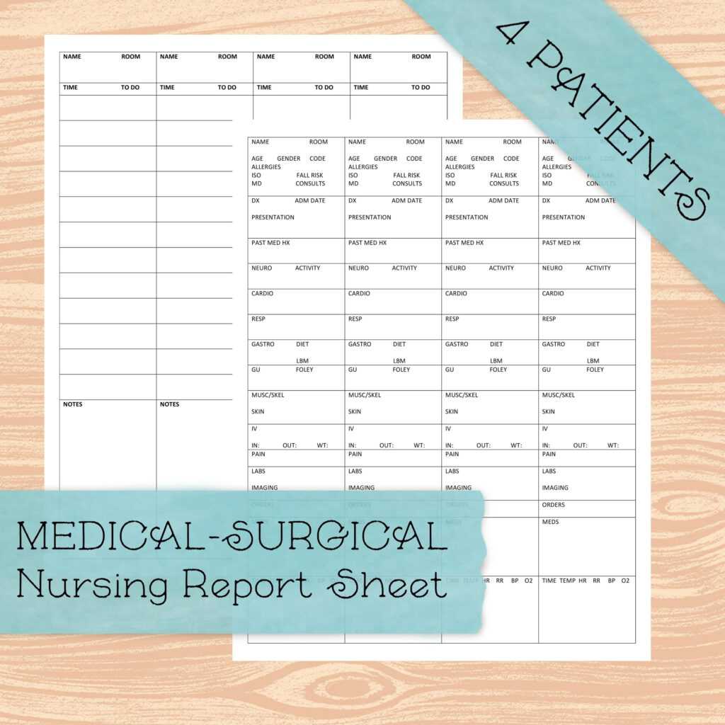Image 6 for Med Surg Report Sheet Templates