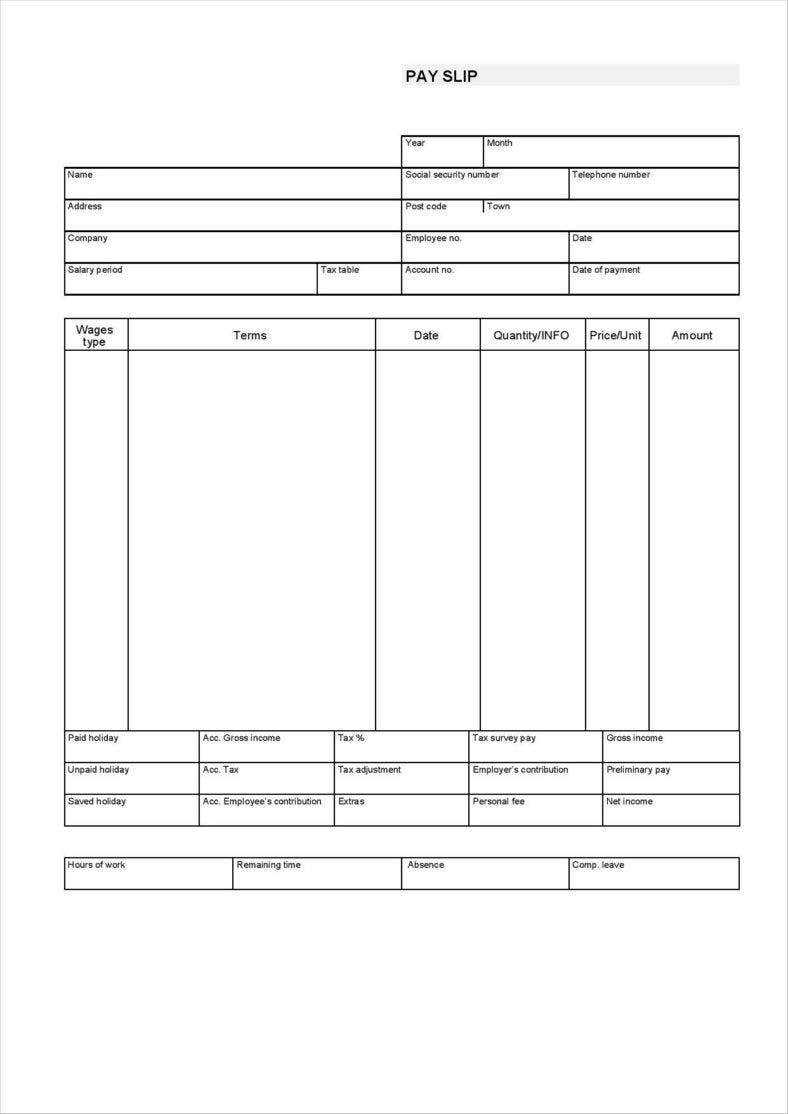 10+ Pay Stub/ Paycheck Stub Templates  Free & Premium Templates With Blank Pay Stub Template Word