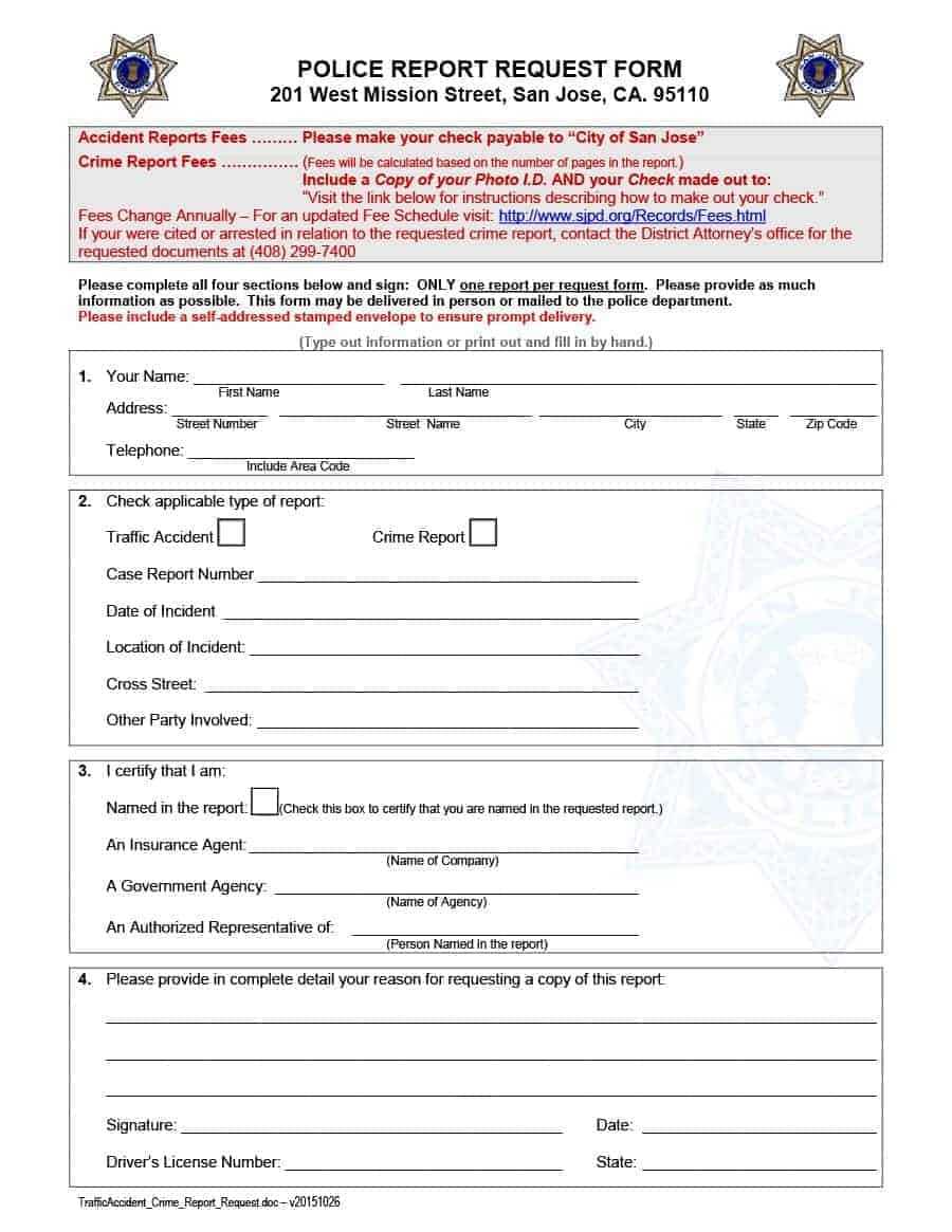 10+ Police Report Templates In Word PDF – Sample Templates In Police Report Template Pdf