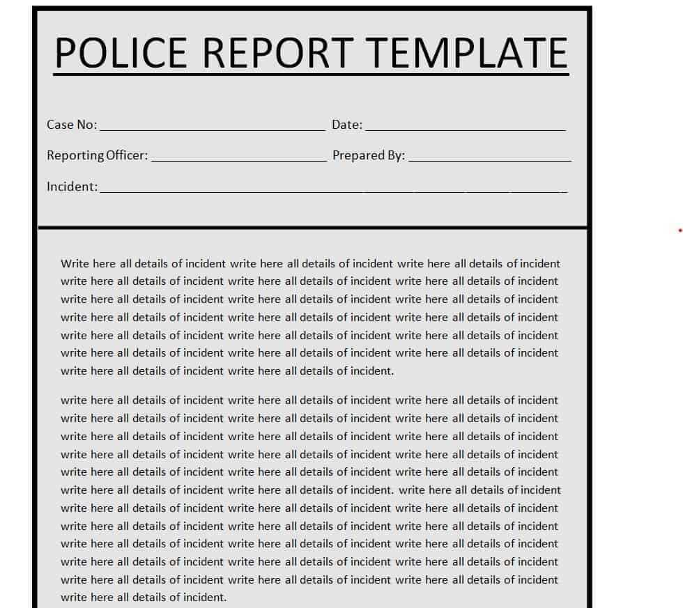 10+ Practical Police Report Templates [in WORD & PDF] – Writing  Within Police Report Template Pdf