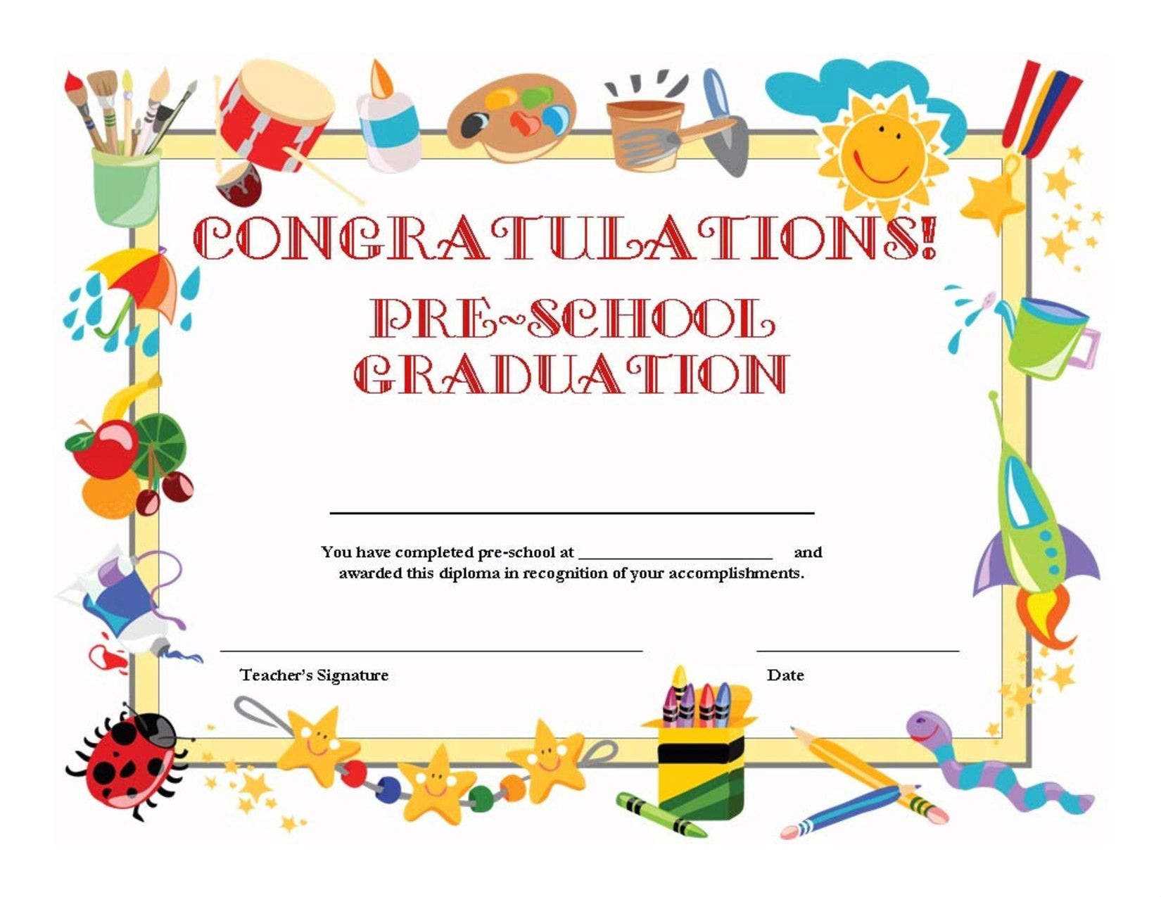 10+ Preschool Certificate Templates – PDF  Free & Premium Templates Within Preschool Graduation Certificate Template Free