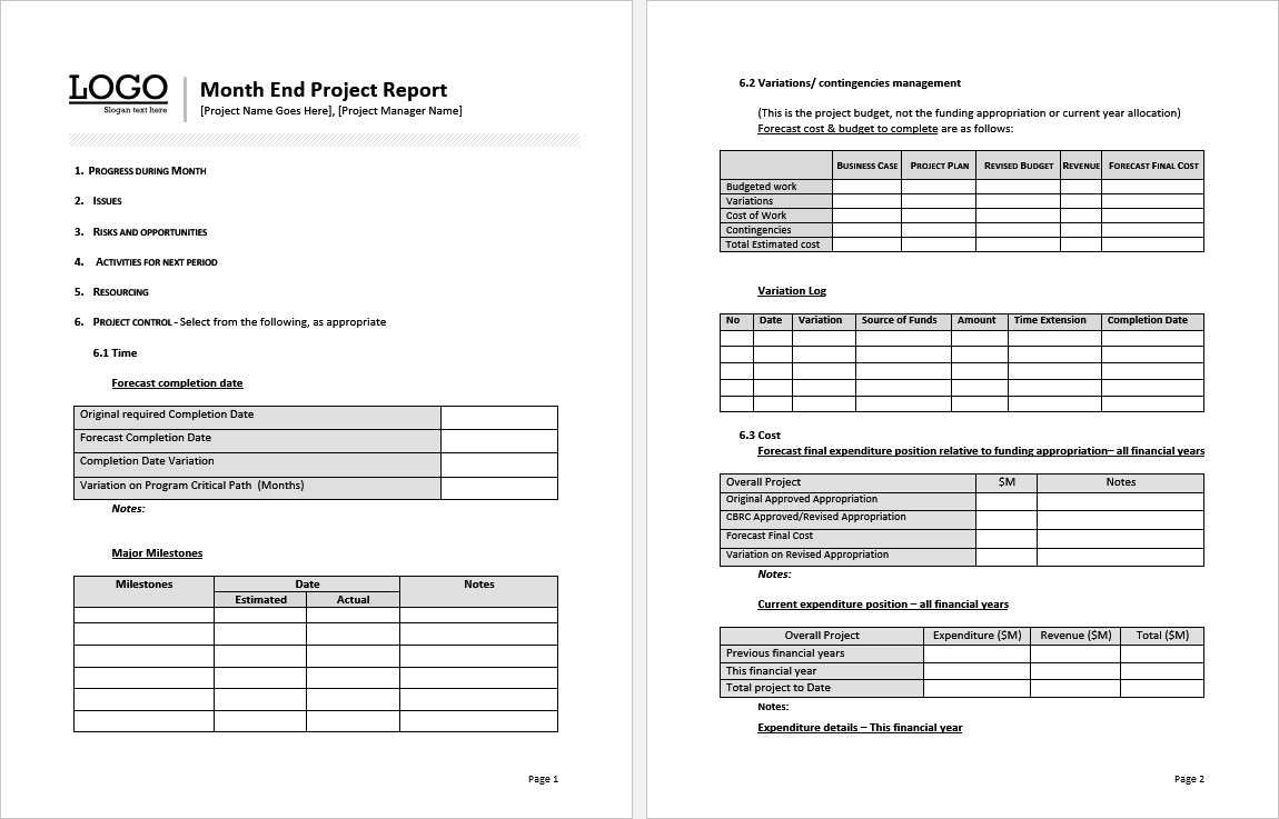 10+ Printable Construction Report Formats In MS Word With Regard To Ms Word Templates For Project Report