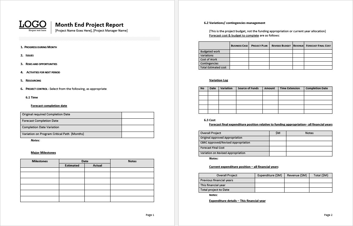 10+ Printable Construction Report Formats in MS Word Within Project Status Report Template Word 2010