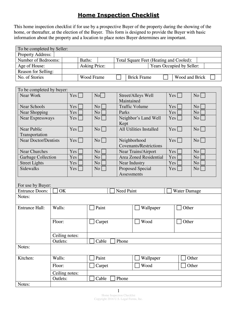 10 Printable House Inspection Checklist Forms And Templates For Home Inspection Report Template Pdf