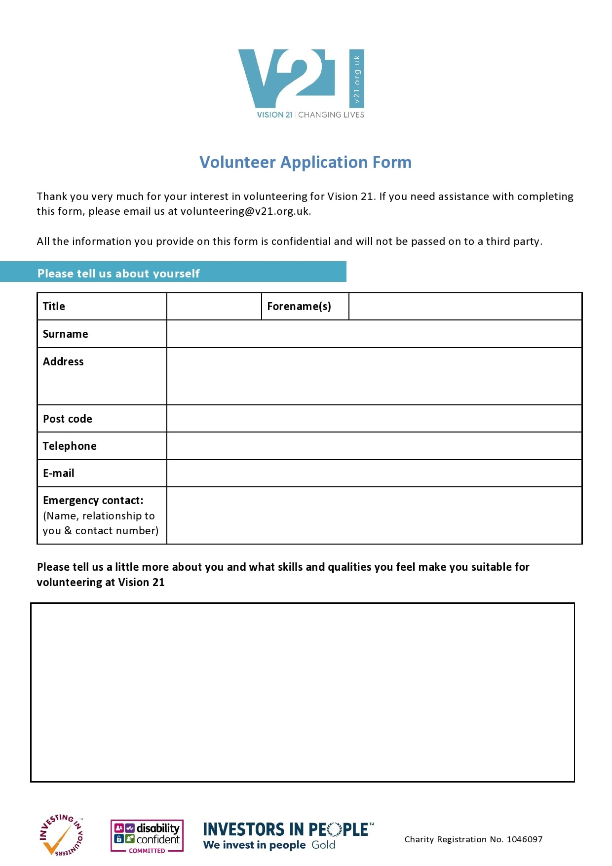 10 Printable Volunteer Application Templates (Free) - TemplateArchive Regarding Volunteer Report Template