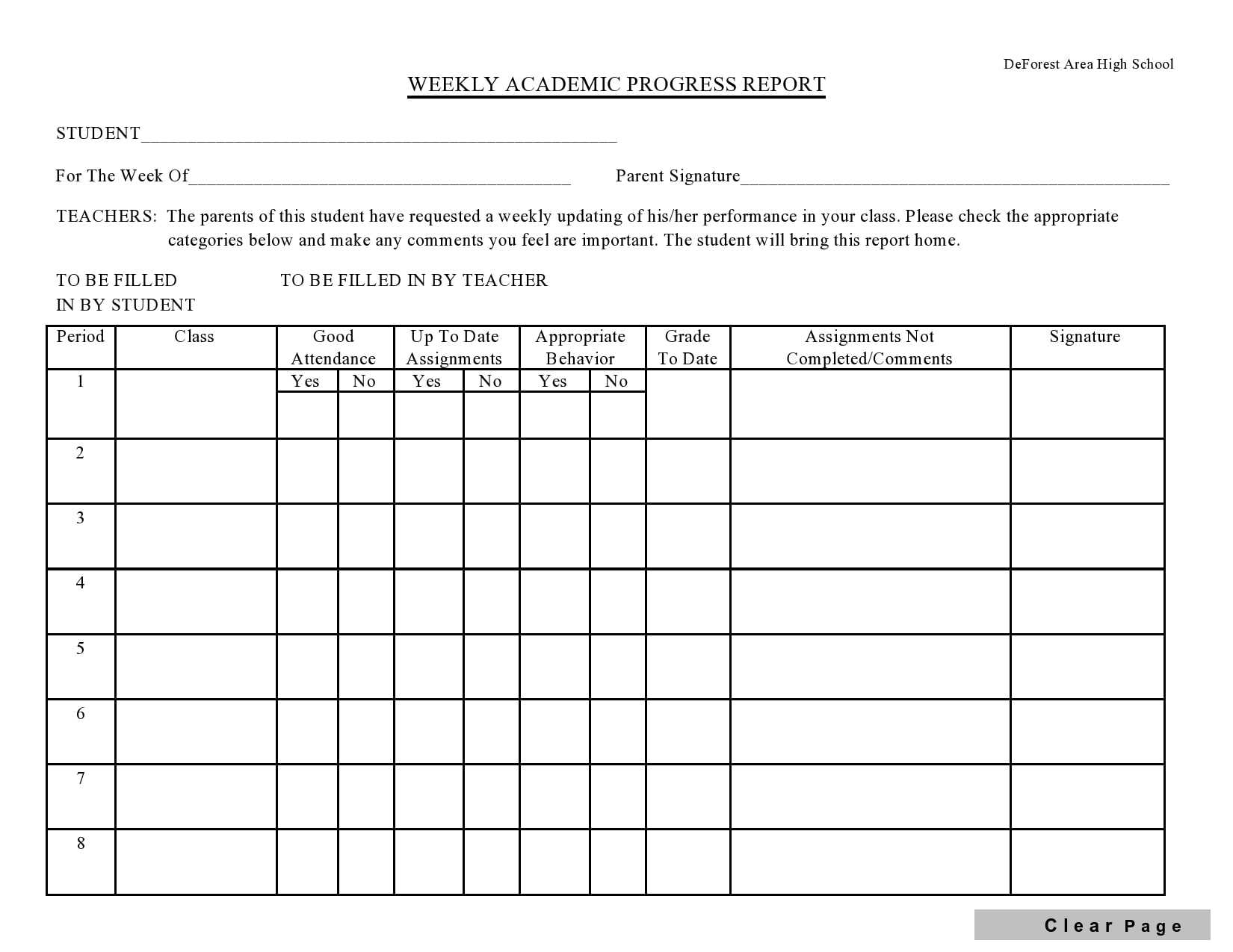 10 Professional Progress Report Templates (Free) - TemplateArchive For High School Progress Report Template