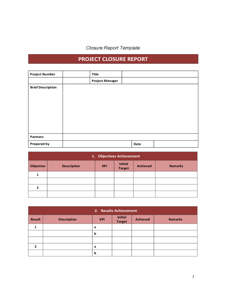 10 Project Closure Template - Fillable, Printable PDF & Forms