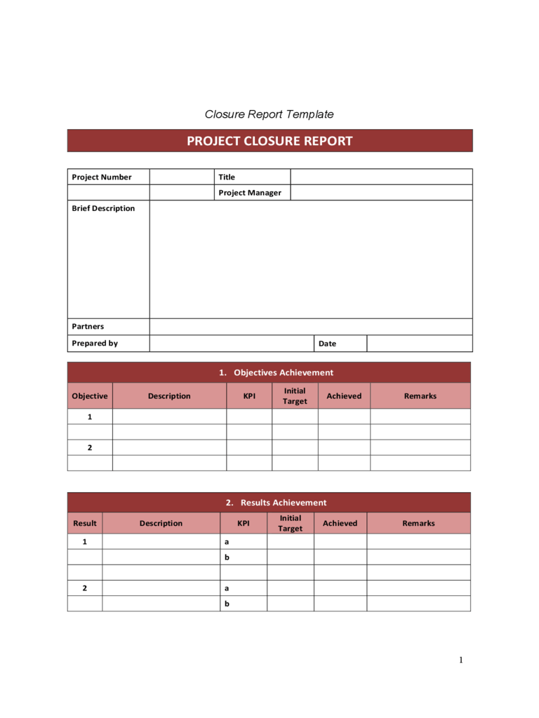 10 Project Closure Template – Fillable, Printable PDF & Forms  With Closure Report Template