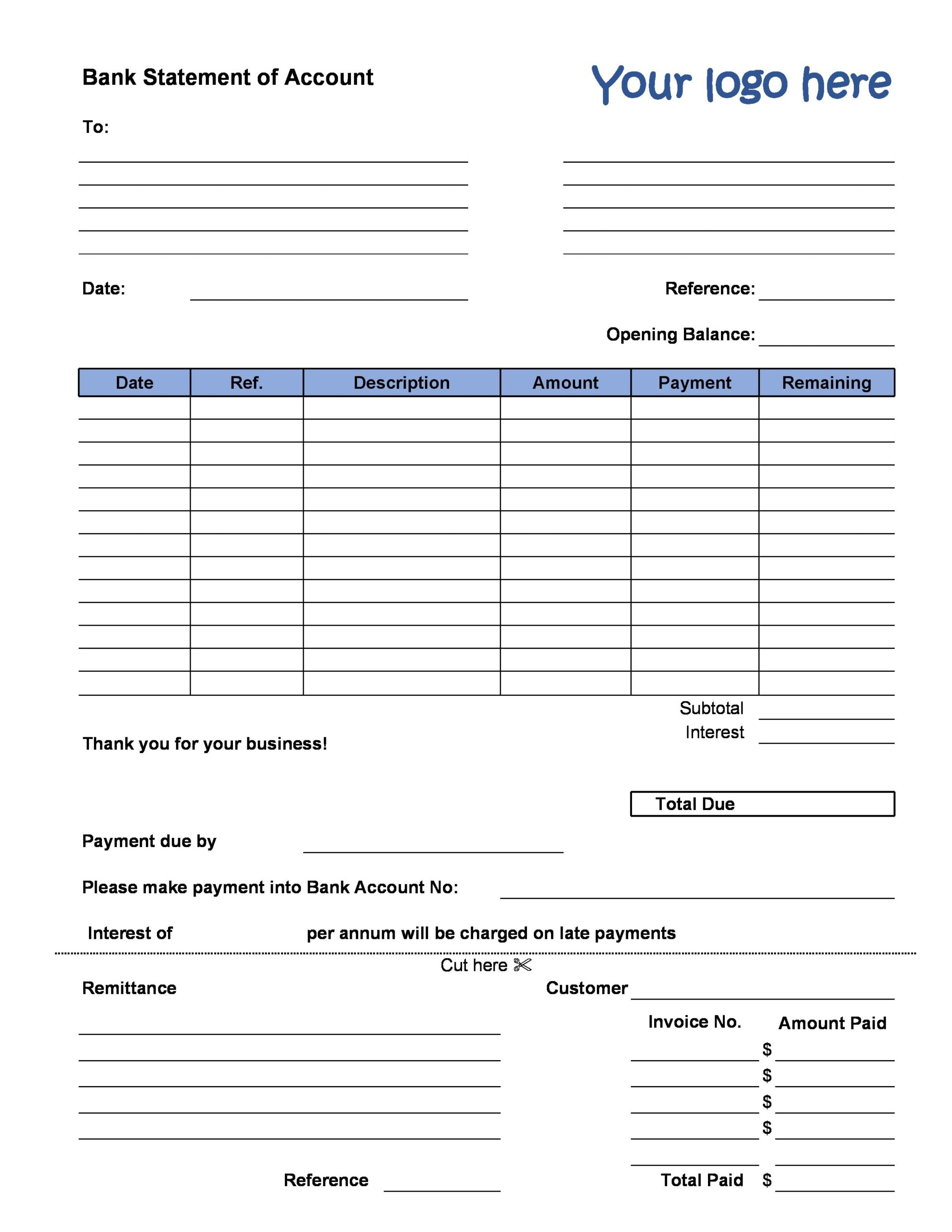 10 Real & Fake Bank Statement Templates [Editable] With Blank Bank Statement Template Download