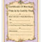 10 Real & Fake Marriage Certificate Templates (10% Free) In Blank Marriage Certificate Template