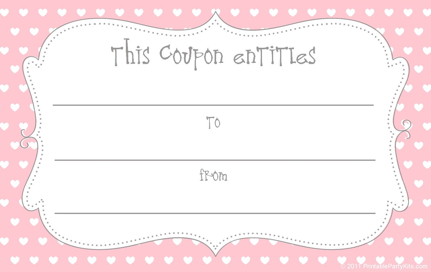10 Sets Of Free Printable Love Coupons And Templates For Blank Coupon Template Printable