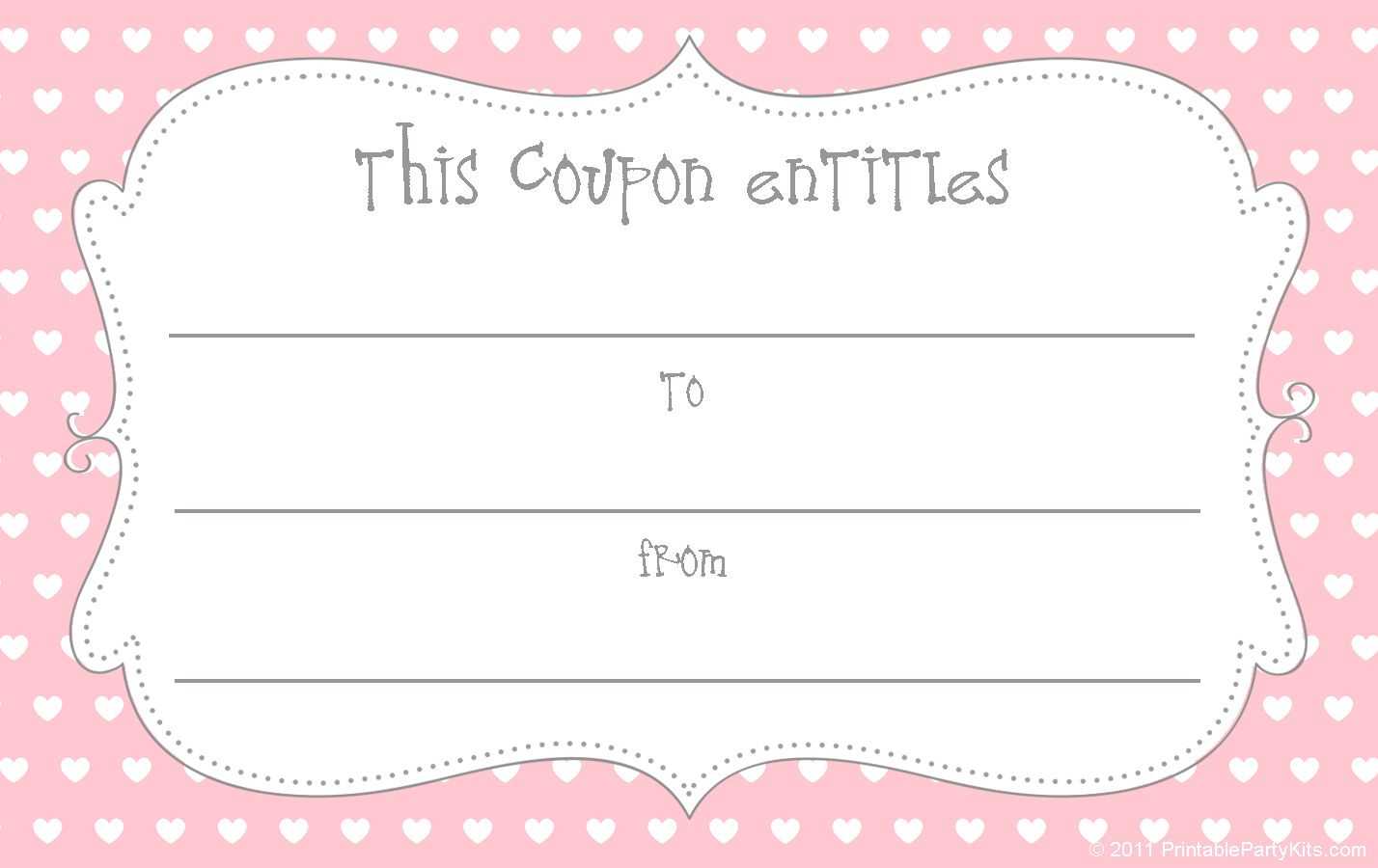 10 Sets Of Free Printable Love Coupons And Templates For Blank Coupon Template Printable